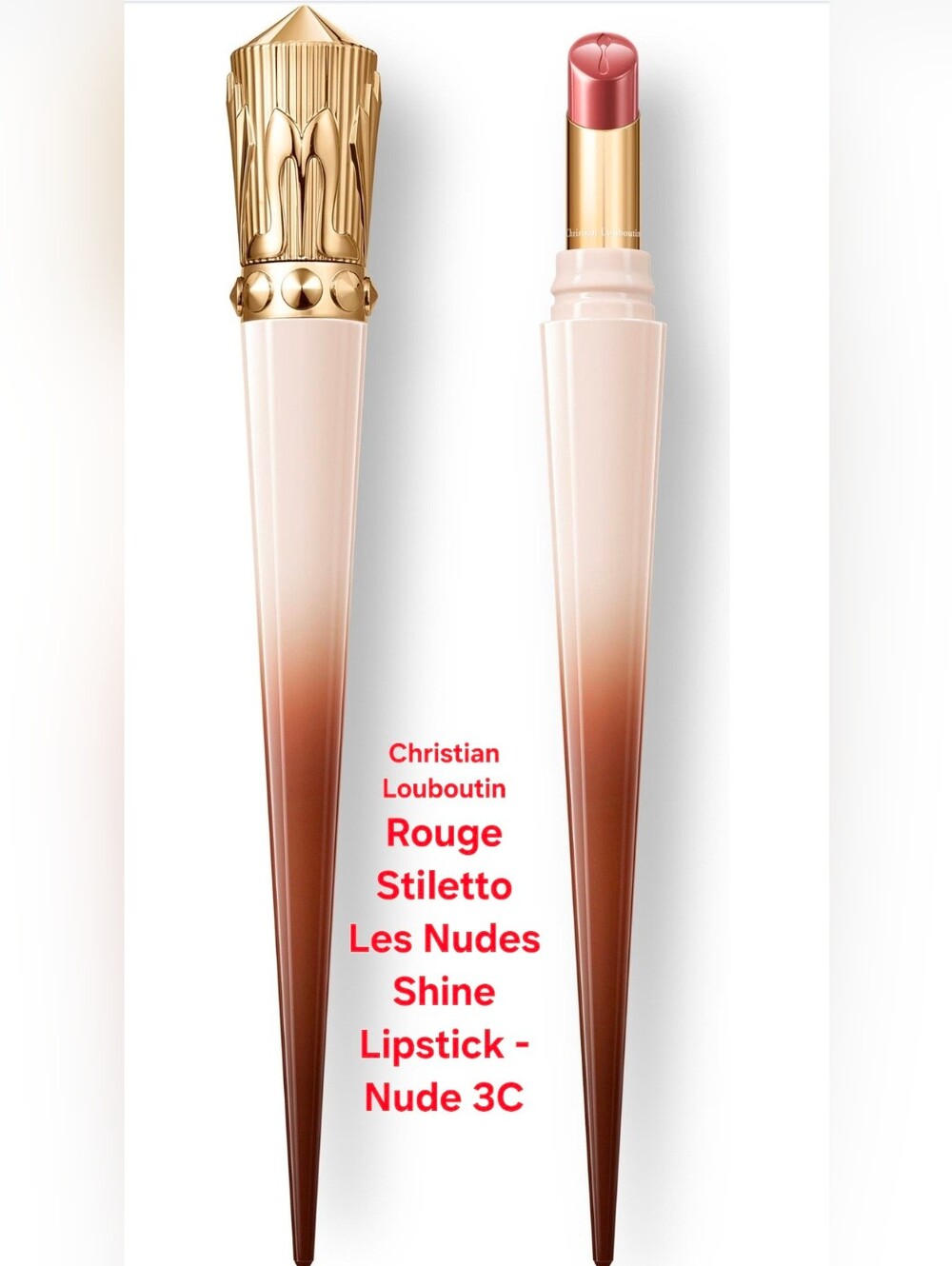 Christian Louboutin Rouge Stiletto Les Nudes Shine Lipstick - Nude 3C.